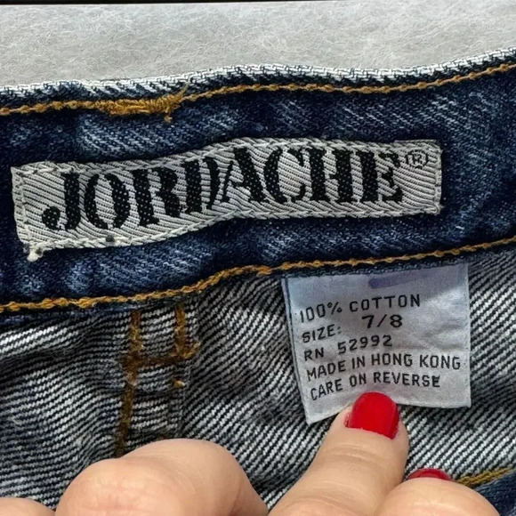 Jordache 80s High Waist Tapered Leg Deep Indigo Wash Retro Mom Jeans Sz 24 - Picture 8 of 9